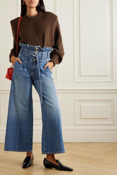 The Sylvan belted high-rise wide-leg jeans