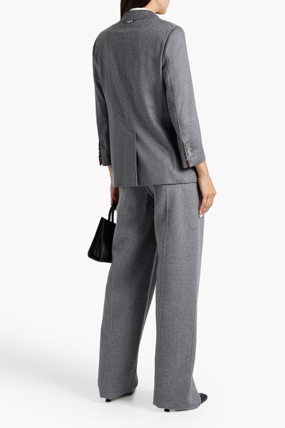 Brushed wool and cashmere-blend felt wide-leg pants