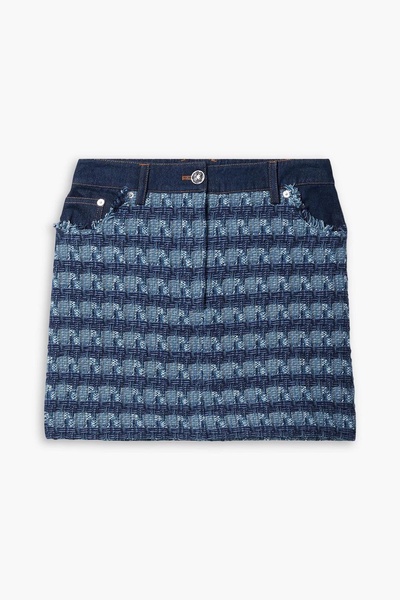 Trufino cotton-blend tweed and denim mini skirt