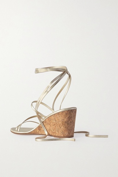 Lithi metallic leather wedge sandals