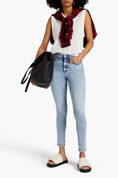 Nina faded high-rise skinny jeans