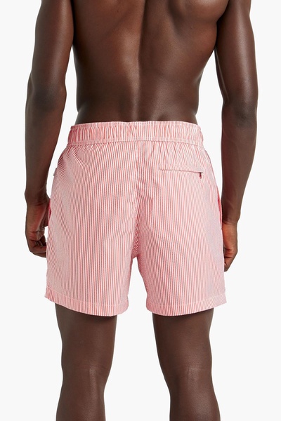 Charles short-length striped seersucker swim shorts