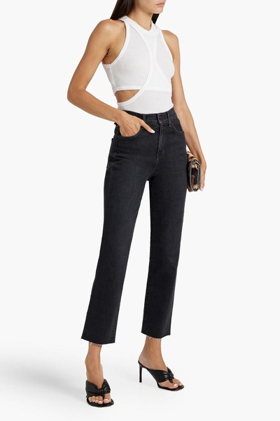 Joey cropped high-rise straight-leg jeans