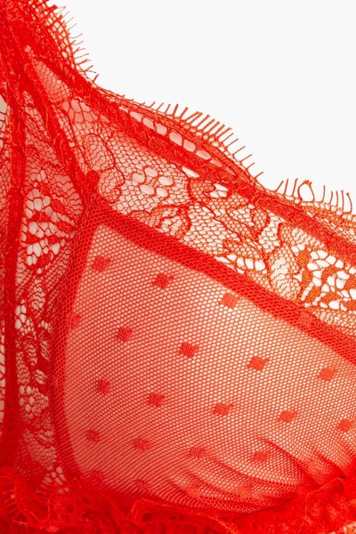 Love Lace lace-trimmed point d'esprit triangle bra