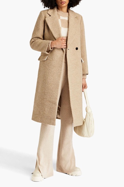 Double-breasted bouclé-tweed coat