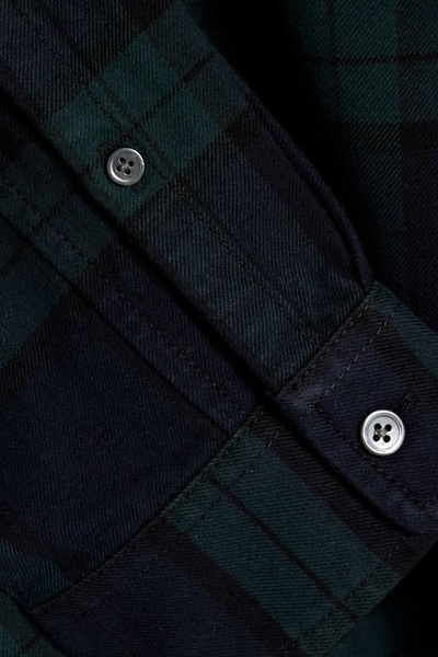 Mill checked cotton-flannel shirt