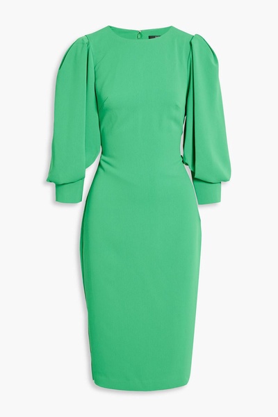 Gathered crepe midi dress