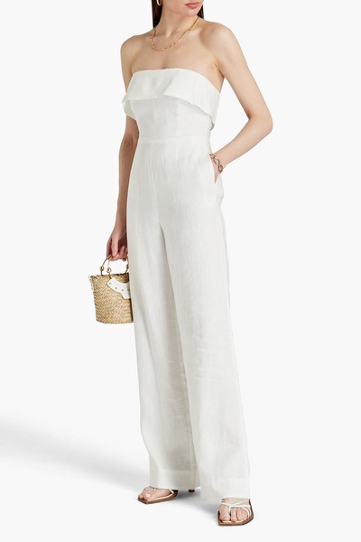 Chesa strapless linen wide-leg jumpsuit