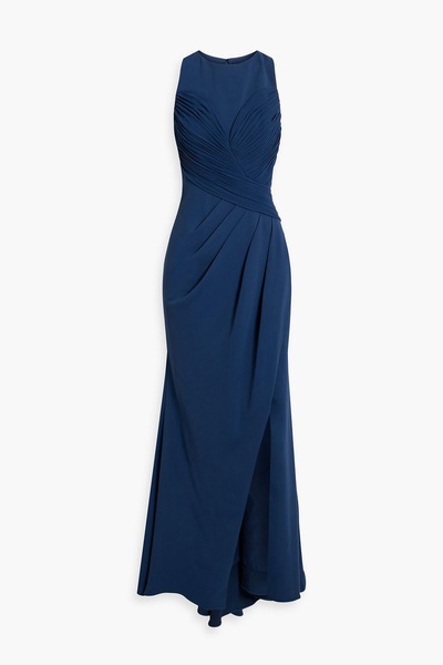 Pleated crepe gown