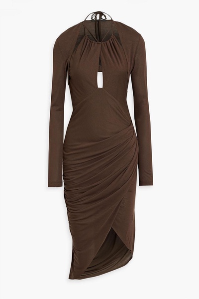 Ruched jersey halterneck dress