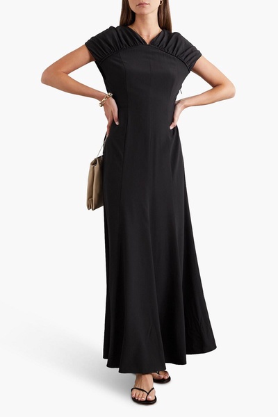 Yves open-back silk-crepe maxi dress