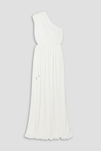 Jackie one-shoulder draped jersey gown