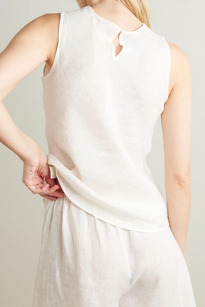 Cutout linen tank