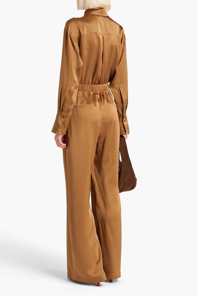 Emma silk-satin wide-leg jumpsuit