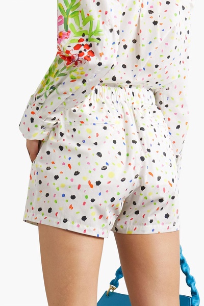 Printed cotton-poplin shorts