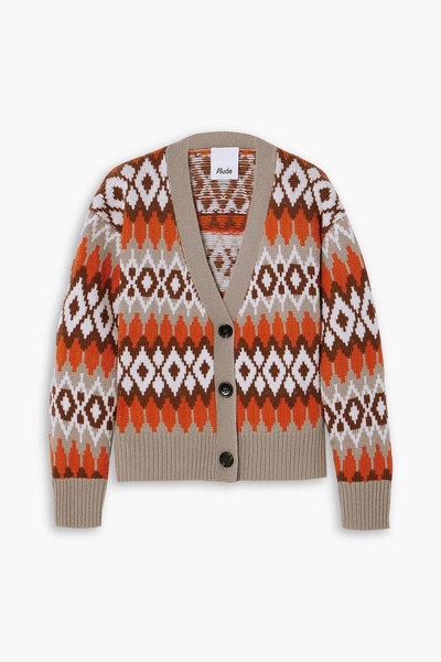 Wool and cashmere-blend jacquard cardigan