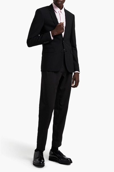 Slim-fit wool-blend piqué suit jacket