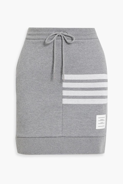 Striped French cotton-terry mini skirt