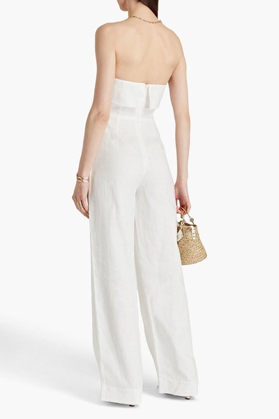 Chesa strapless linen wide-leg jumpsuit