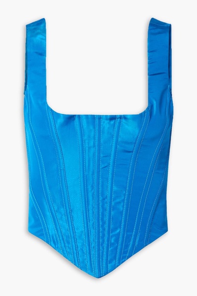 Silk-faille bustier top