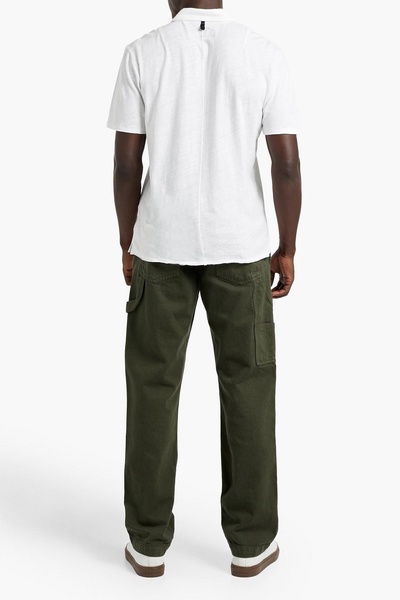 Linen and cotton-blend polo shirt