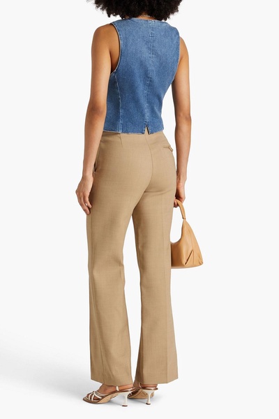 Twill wide-leg pants