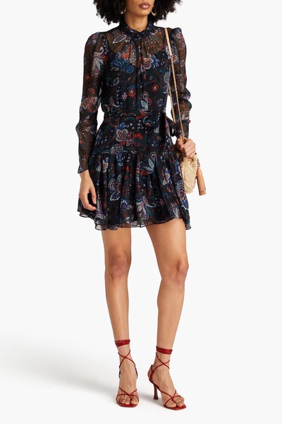 Bolade printed silk-georgette mini dress