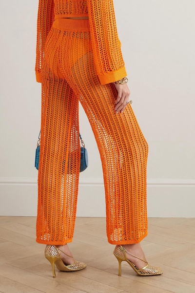 Aadya crochet-knit wide-leg pants