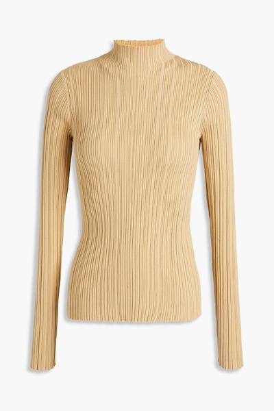 Ribbed cotton-blend turtleneck sweater