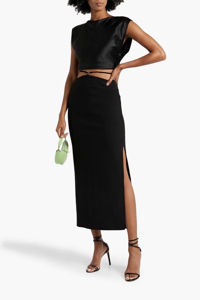 Adele embellished crepe maxi skirt