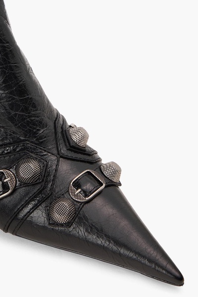 Cagole embellished pebbled-leather ankle boots