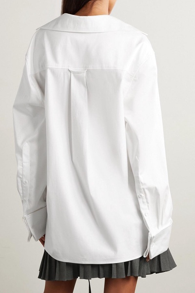 Deka oversized lace-up cotton-poplin shirt