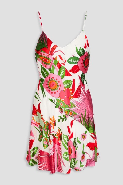 Zarima floral-print devoré-chiffon silk-blend mini slip dress