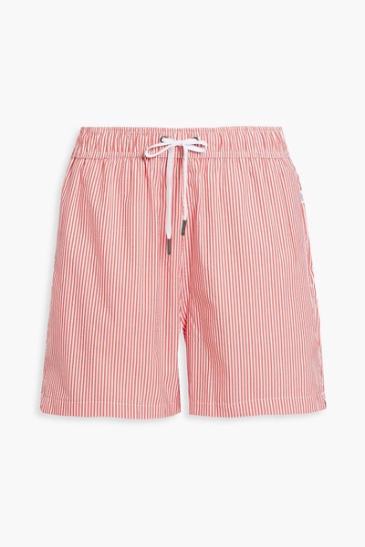 Charles short-length striped seersucker swim shorts