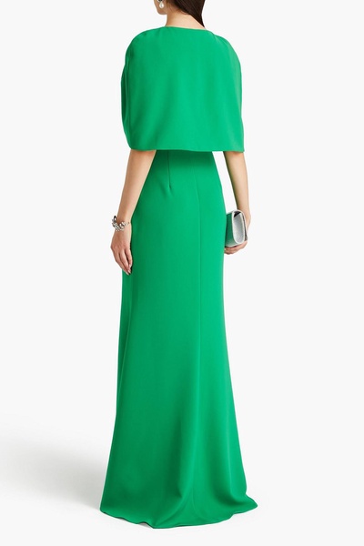 Cape-effect crepe gown