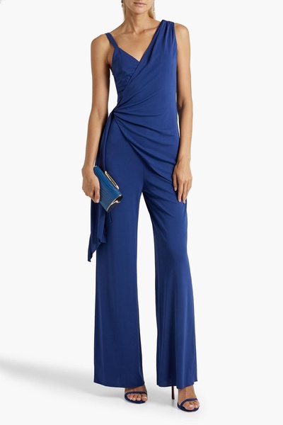 Zaria draped stretch-jersey wide-leg jumpsuit