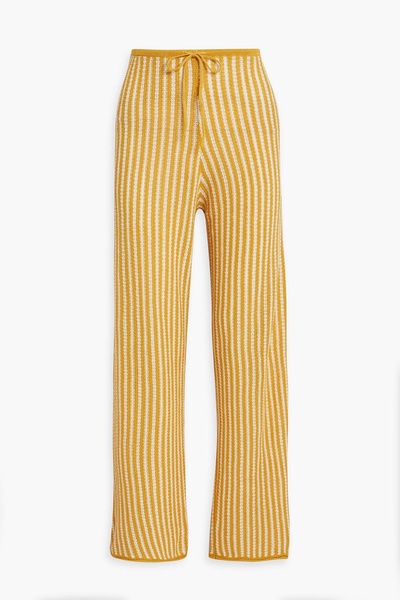 Striped linen wide-leg pants