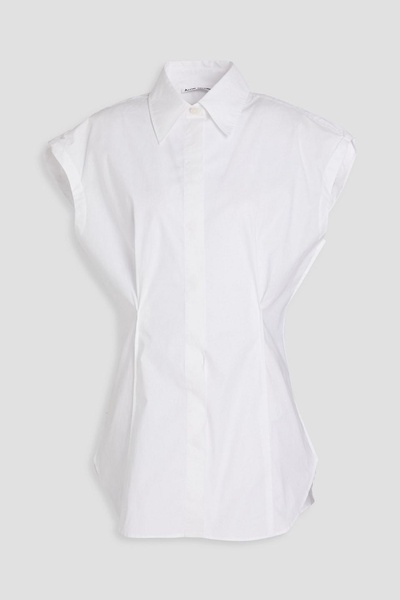 Sanja pintucked stretch-cotton poplin shirt