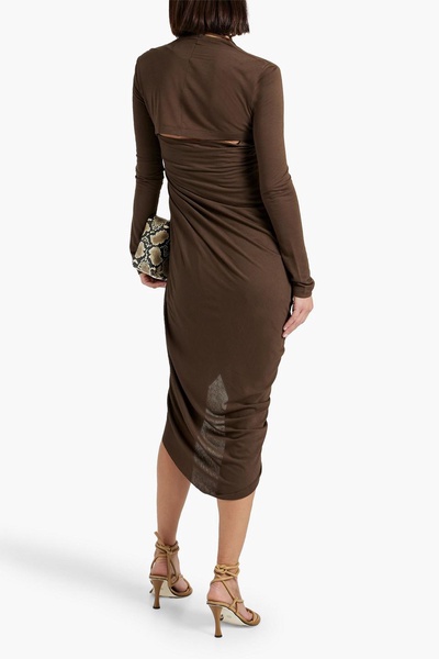 Ruched jersey halterneck dress