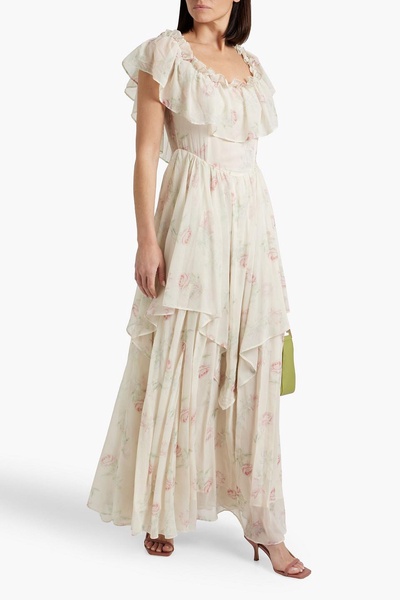 Noni ruffled floral-print chiffon maxi dress