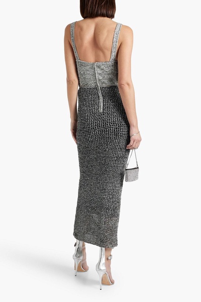 Marled open-knit midi dress