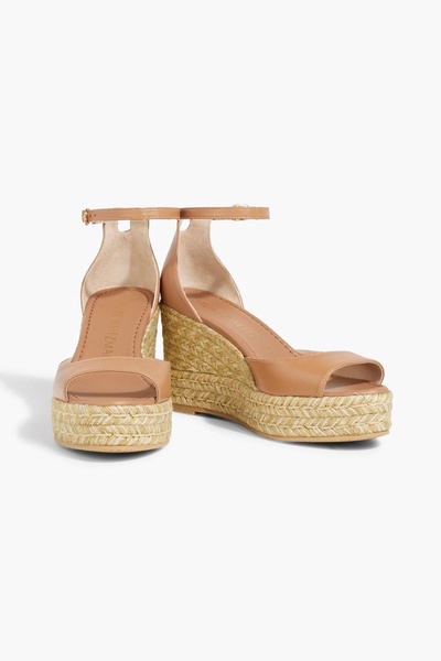 Leather espadrille wedge sandals