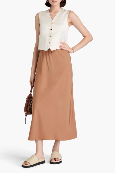 Boshan satin-twill midi skirt