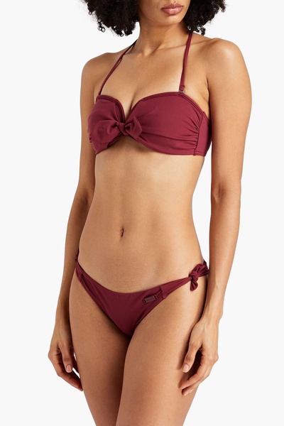 Bow-detailed bandeau bikini top