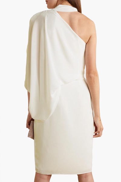 One-shoulder crepe dress