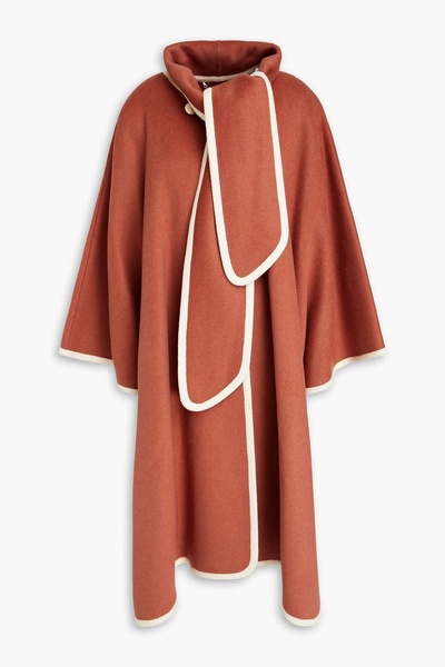 Draped wool-blend felt cape