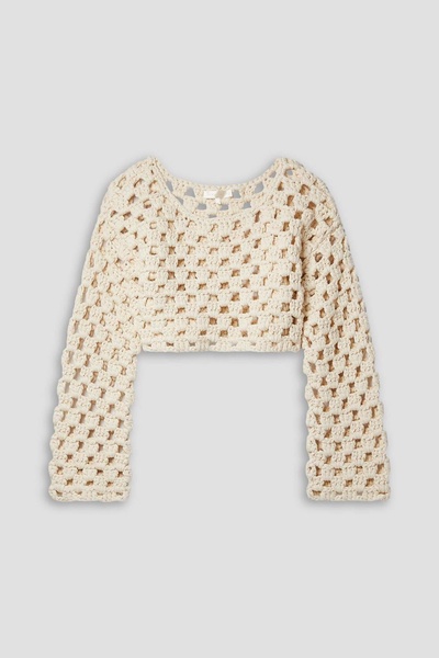 Keely cropped crocheted cotton sweater