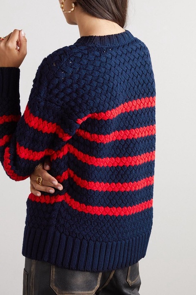 Striped woven wool sweater