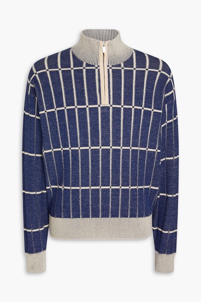 Malha jacquard-knit half-zip sweater