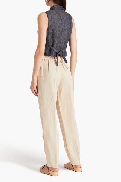 Kennedy linen, TENCEL™ and cotton-blend twill tapered pants